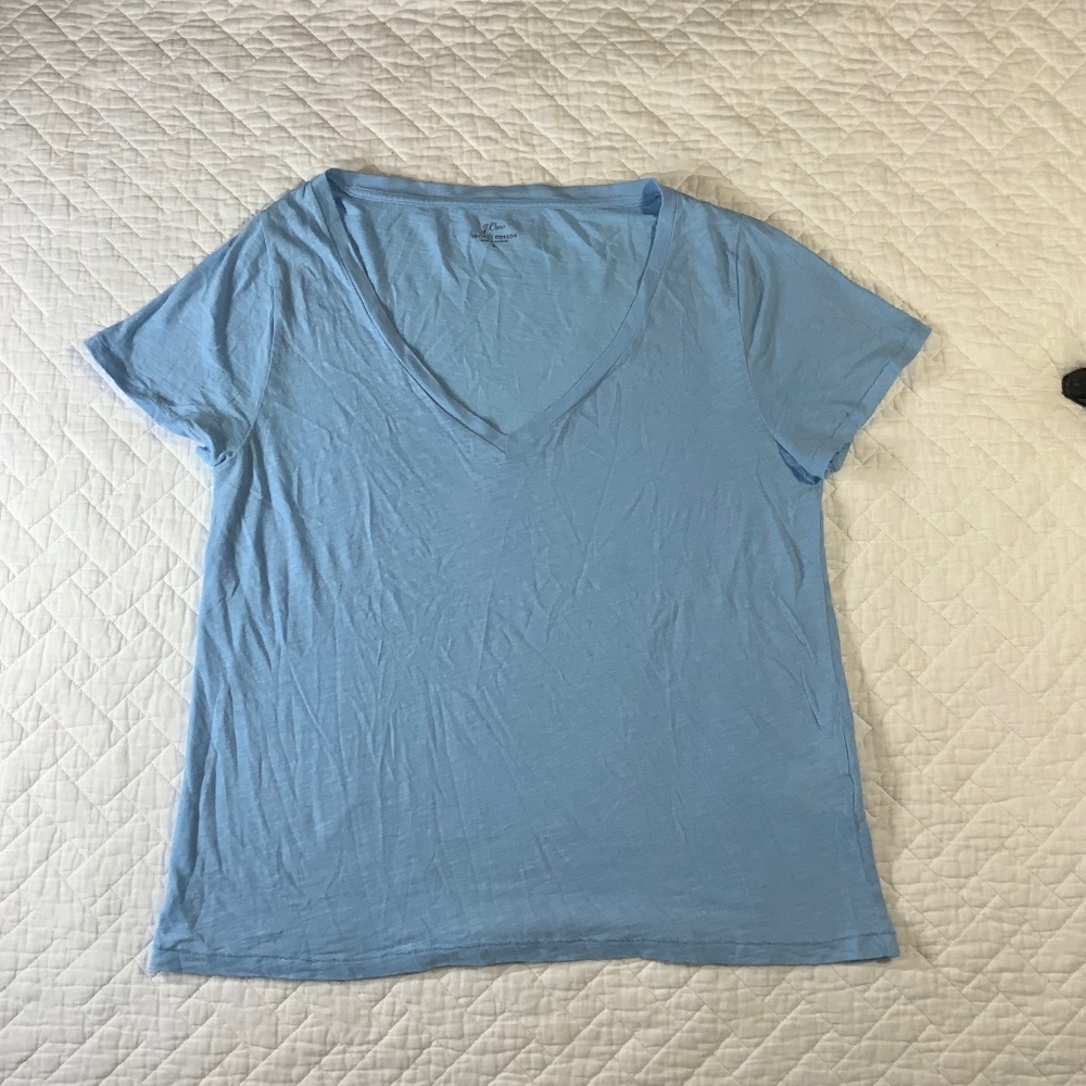 J.Crew Vintage Cotton Women’s T-Shirt Size Large Light Blue 100% Cotton (G16)